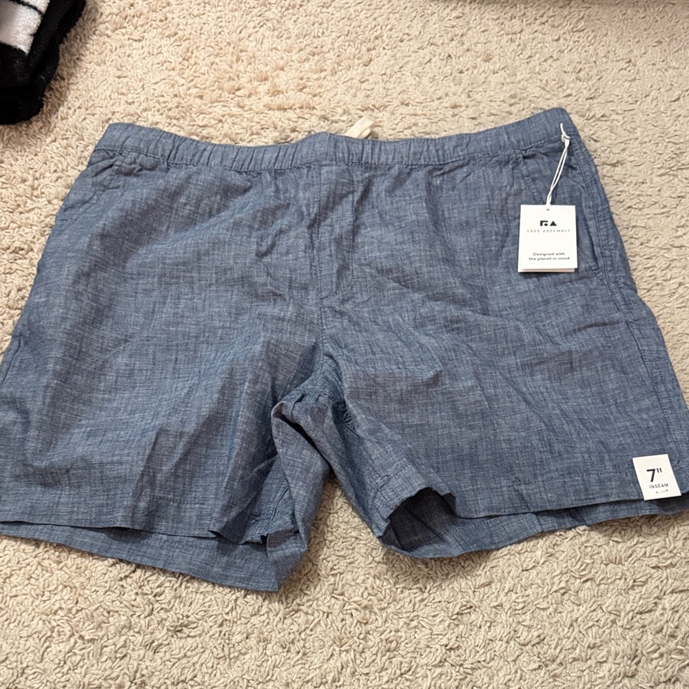 Blue Free Assembly Linen Shorts Size XL